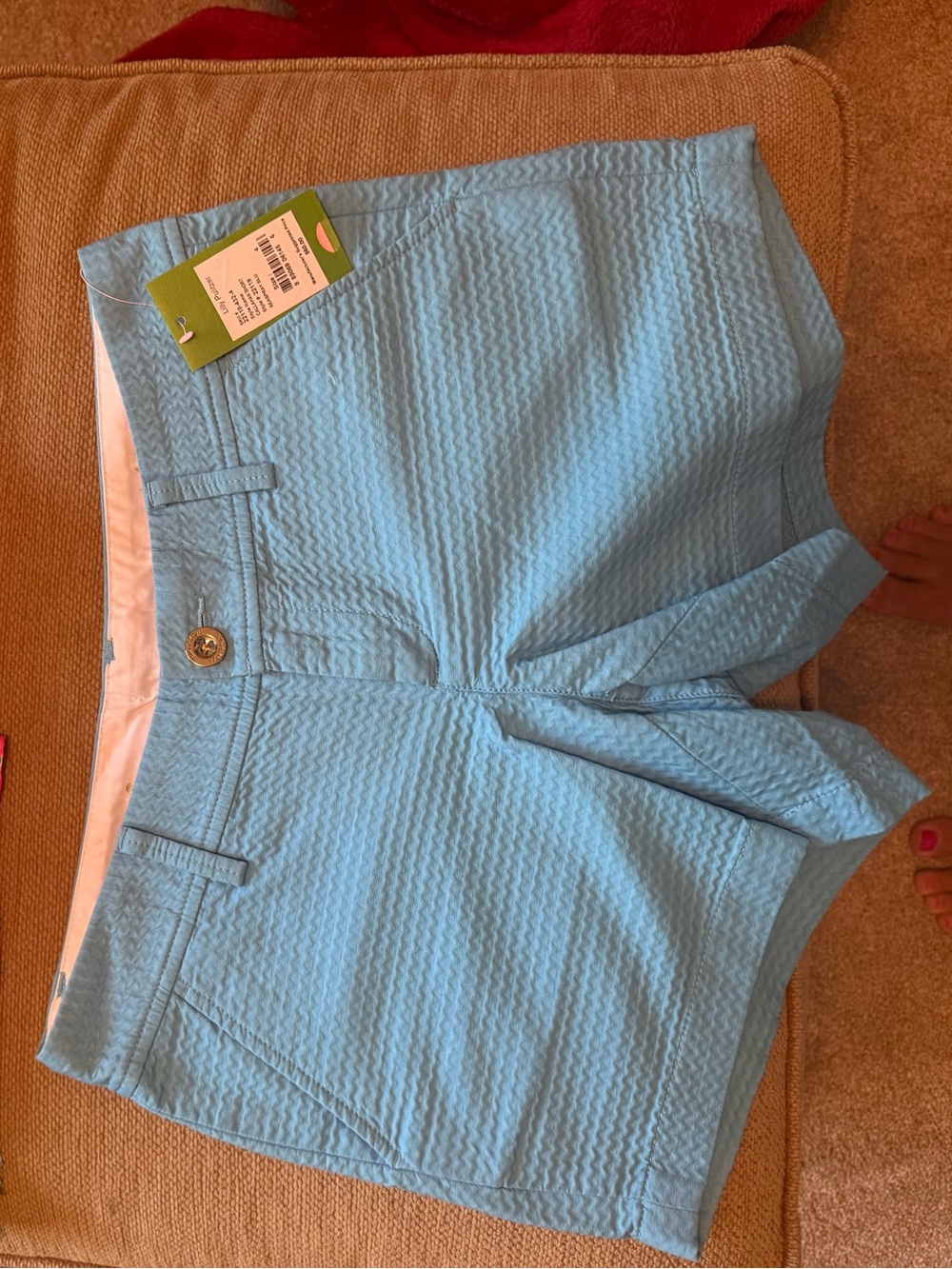 Lilly Pulitzer Light Blue Textured Bermuda Shorts
